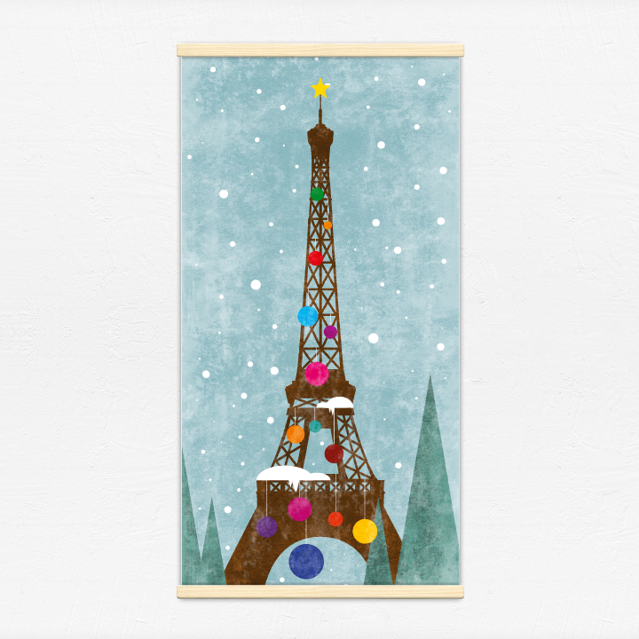 Décoration verre soufflé sapin Noël Tour Eiffel